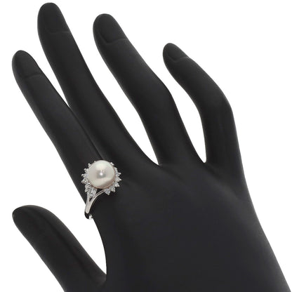 TASAKI Pearl Pearl Diamond Ring Platinum PT900 Ladies [Used]