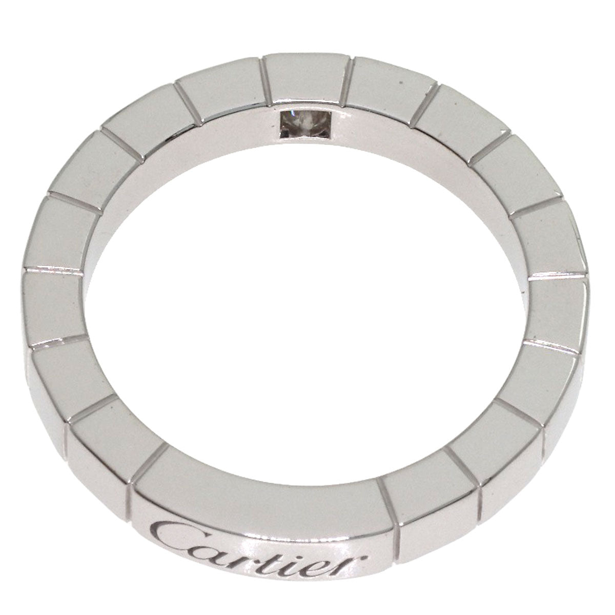 CARTIER Lanier 1P Diamond # 48 Ring K18 White Gold Ladies [Used]