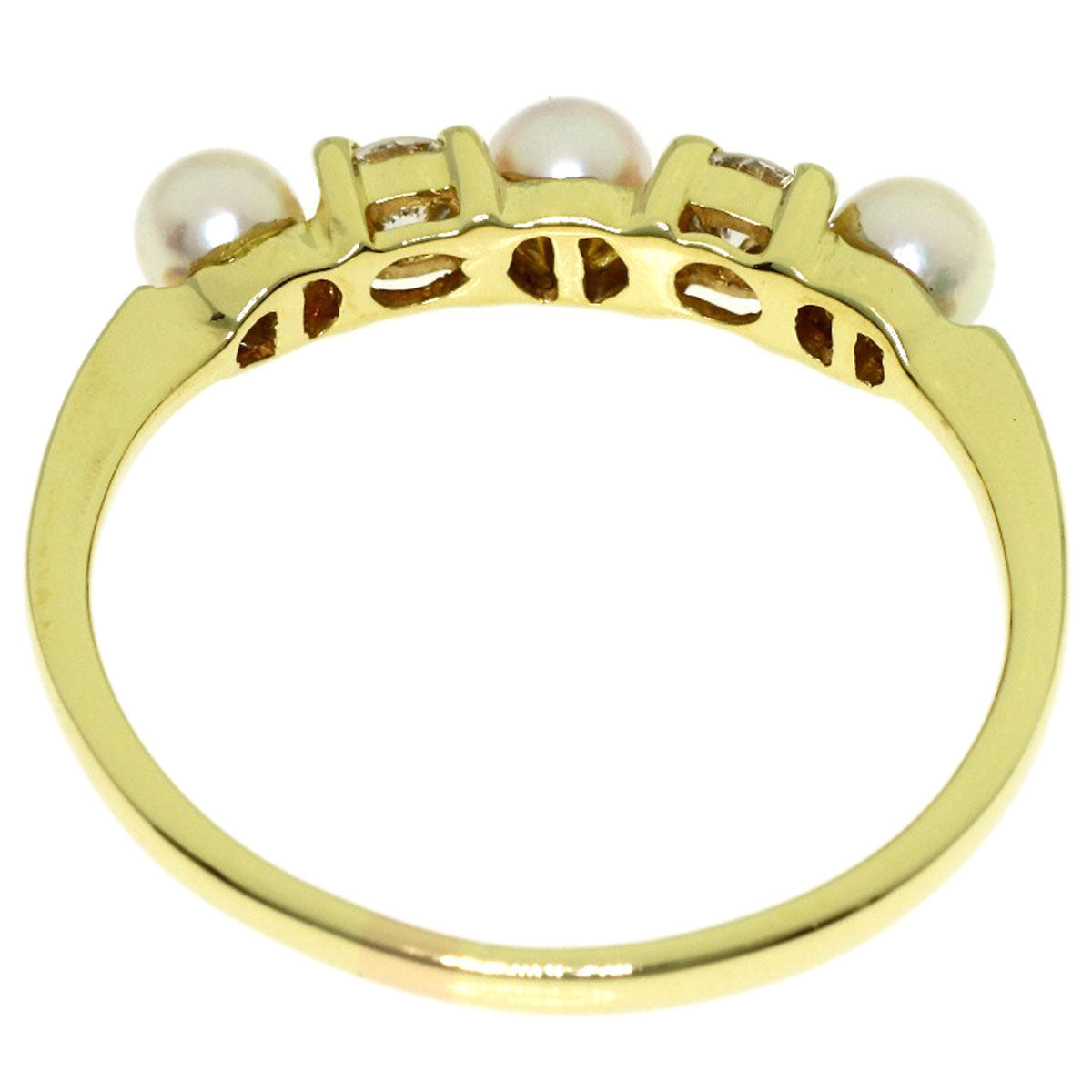TIFFANY&Co. Pearl Pearl Diamond Ring K18 Yellow Gold Ladies [Used]