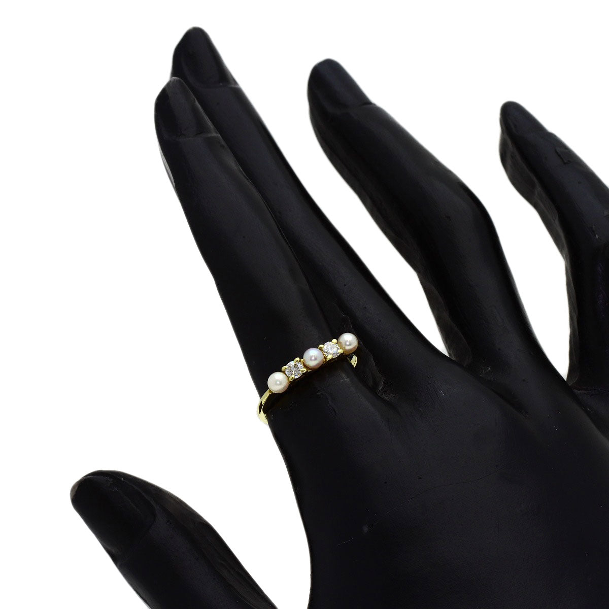 TIFFANY&Co. Pearl Pearl Diamond Ring K18 Yellow Gold Ladies [Used]