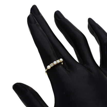 TIFFANY&Co. Pearl Pearl Diamond Ring K18 Yellow Gold Ladies [Used]