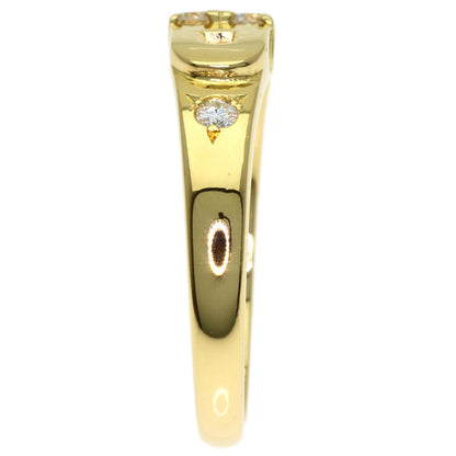 Dior Logo 4P Diamond Ring K18 Yellow Gold Ladies [Used]
