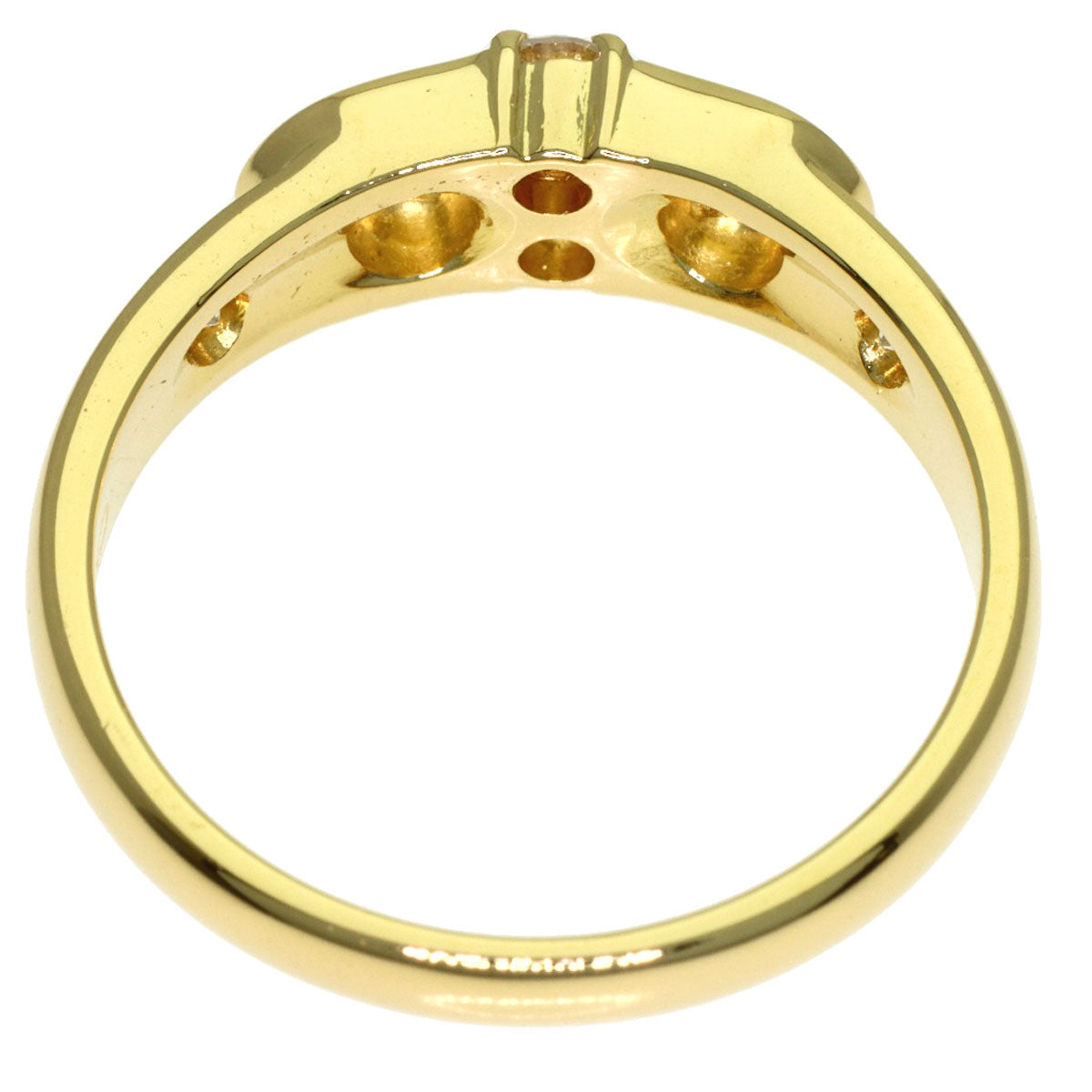 Dior Logo 4P Diamond Ring K18 Yellow Gold Ladies [Used]