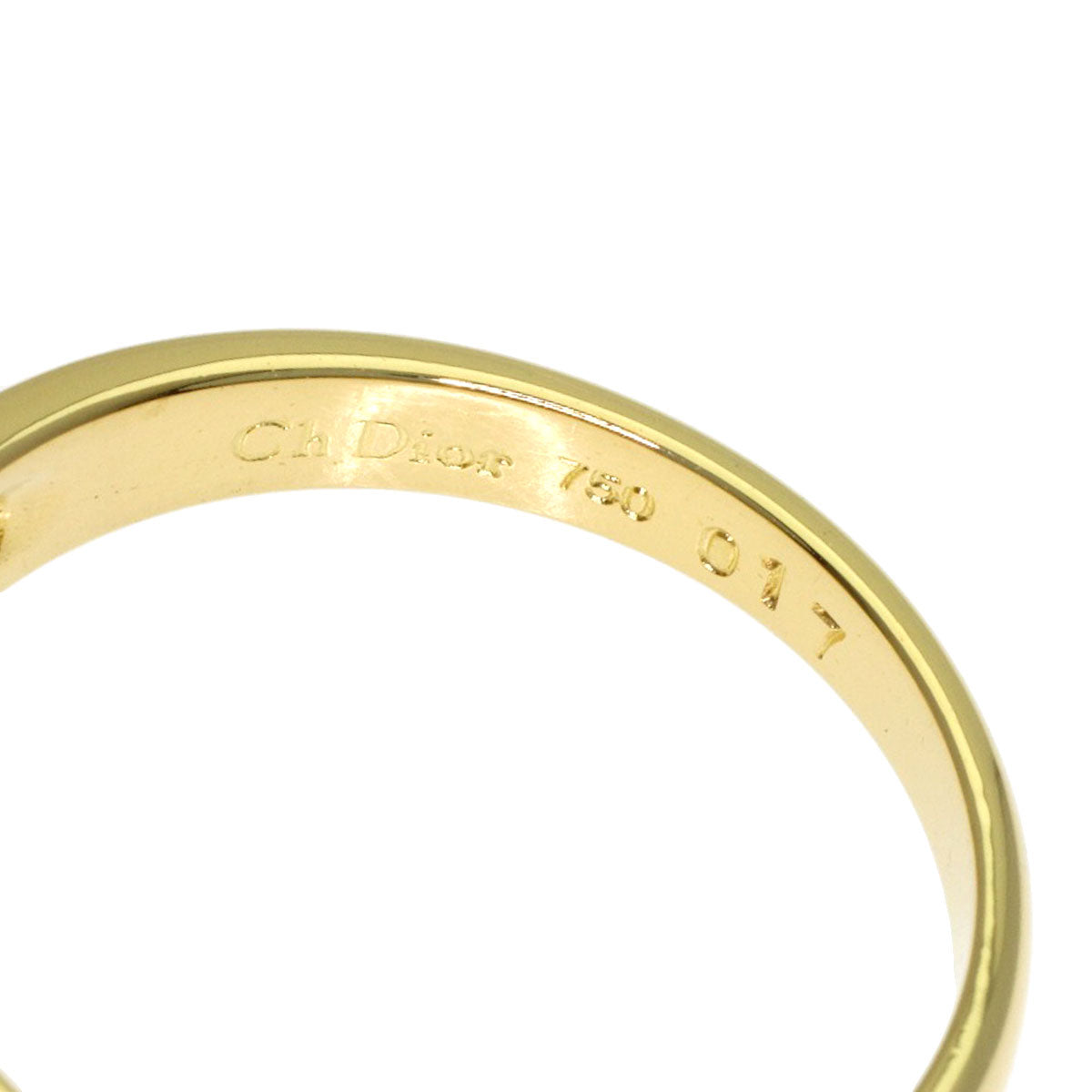 Dior Logo 4P Diamond Ring K18 Yellow Gold Ladies [Used]