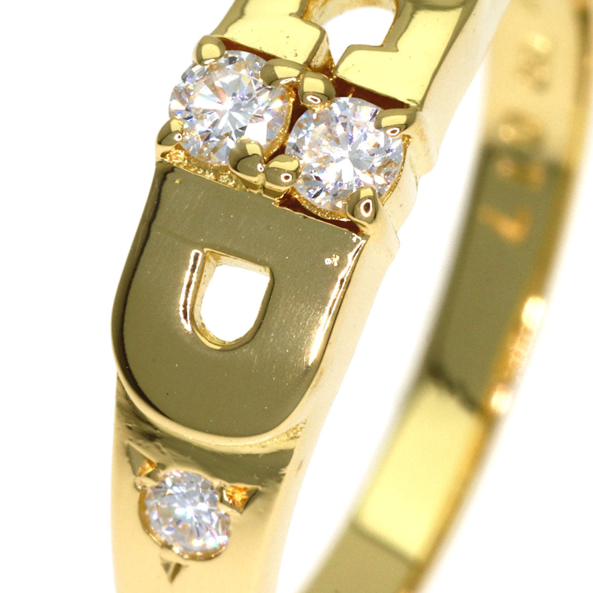 Dior Logo 4P Diamond Ring K18 Yellow Gold Ladies [Used]
