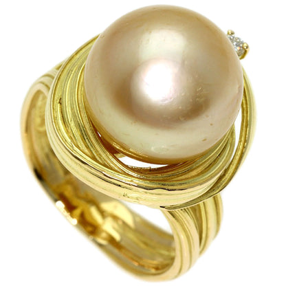 TASAKI Golden Pearl Pearl Diamond Ring K18 Yellow Gold Ladies [Used]