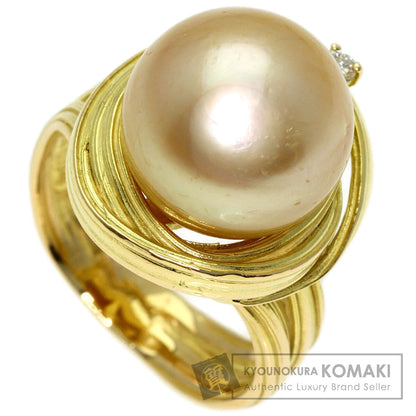 TASAKI Golden Pearl Pearl Diamond Ring K18 Yellow Gold Ladies [Used]