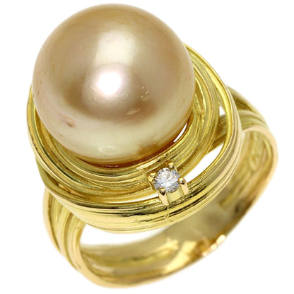 TASAKI Golden Pearl Pearl Diamond Ring K18 Yellow Gold Ladies [Used]