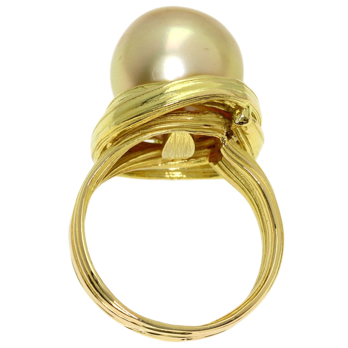 TASAKI Golden Pearl Pearl Diamond Ring K18 Yellow Gold Ladies [Used]