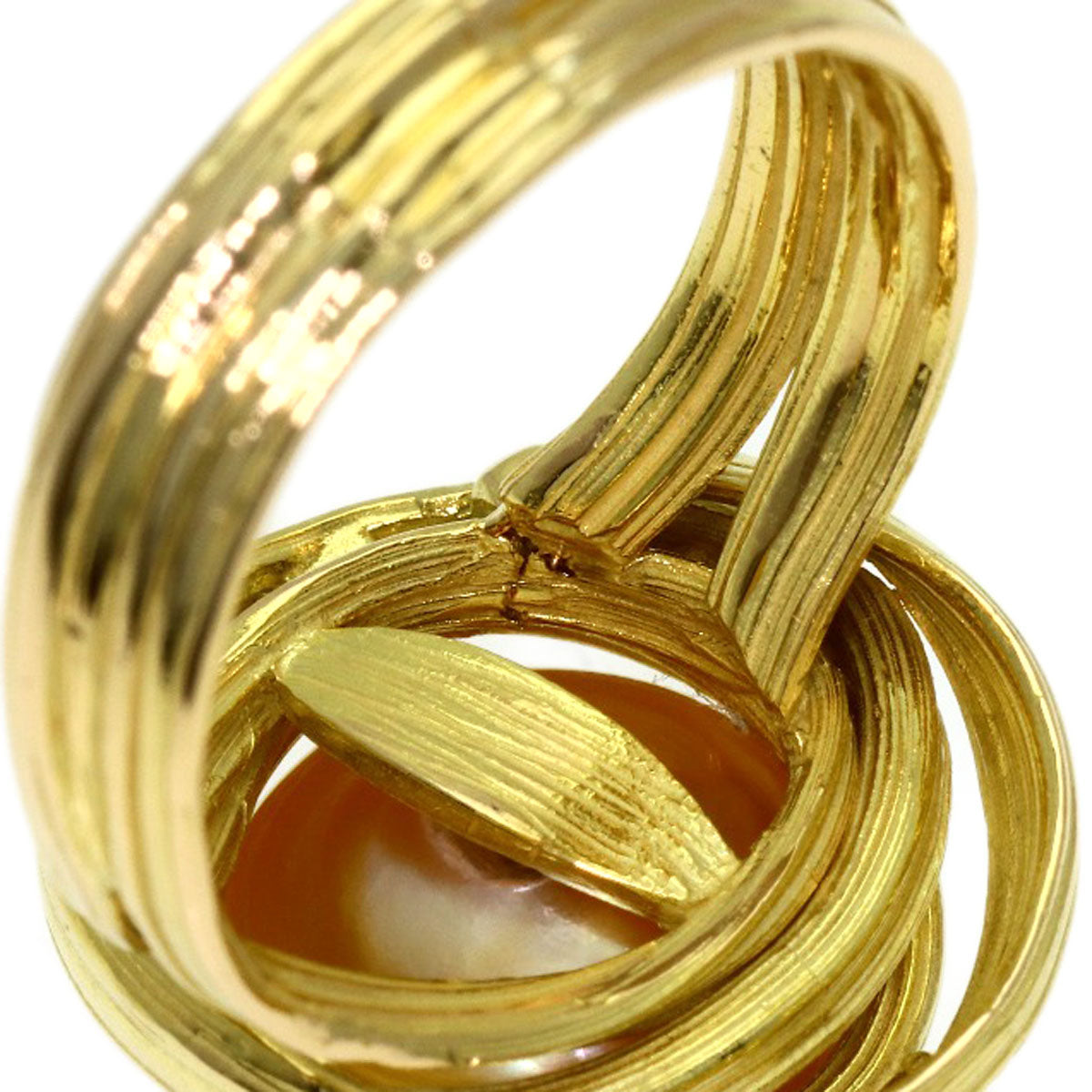 TASAKI Golden Pearl Pearl Diamond Ring K18 Yellow Gold Ladies [Used]