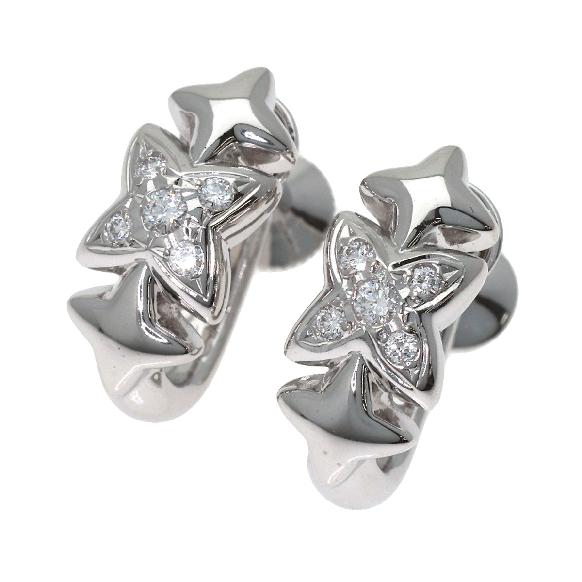 MIKIMOTO Diamond Earring K18 White Gold Ladies [Used]