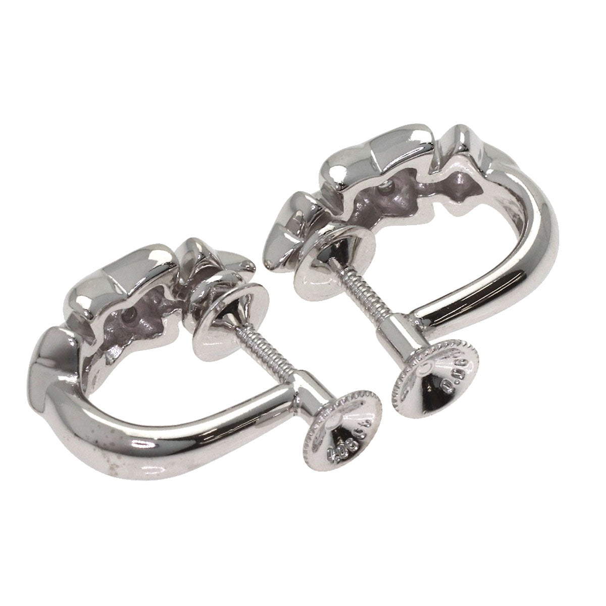 MIKIMOTO Diamond Earring K18 White Gold Ladies [Used]