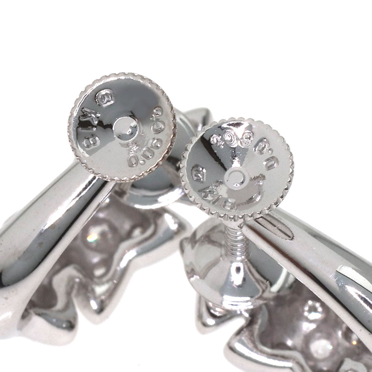 MIKIMOTO Diamond Earring K18 White Gold Ladies [Used]