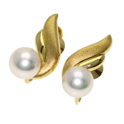 MIKIMOTO Pearl Pearl Earring K18 Yellow Gold Ladies [Used]