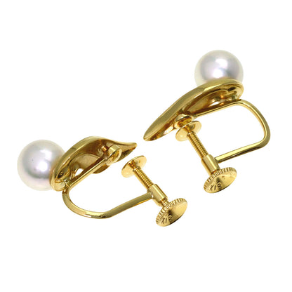 MIKIMOTO Pearl Pearl Earring K18 Yellow Gold Ladies [Used]