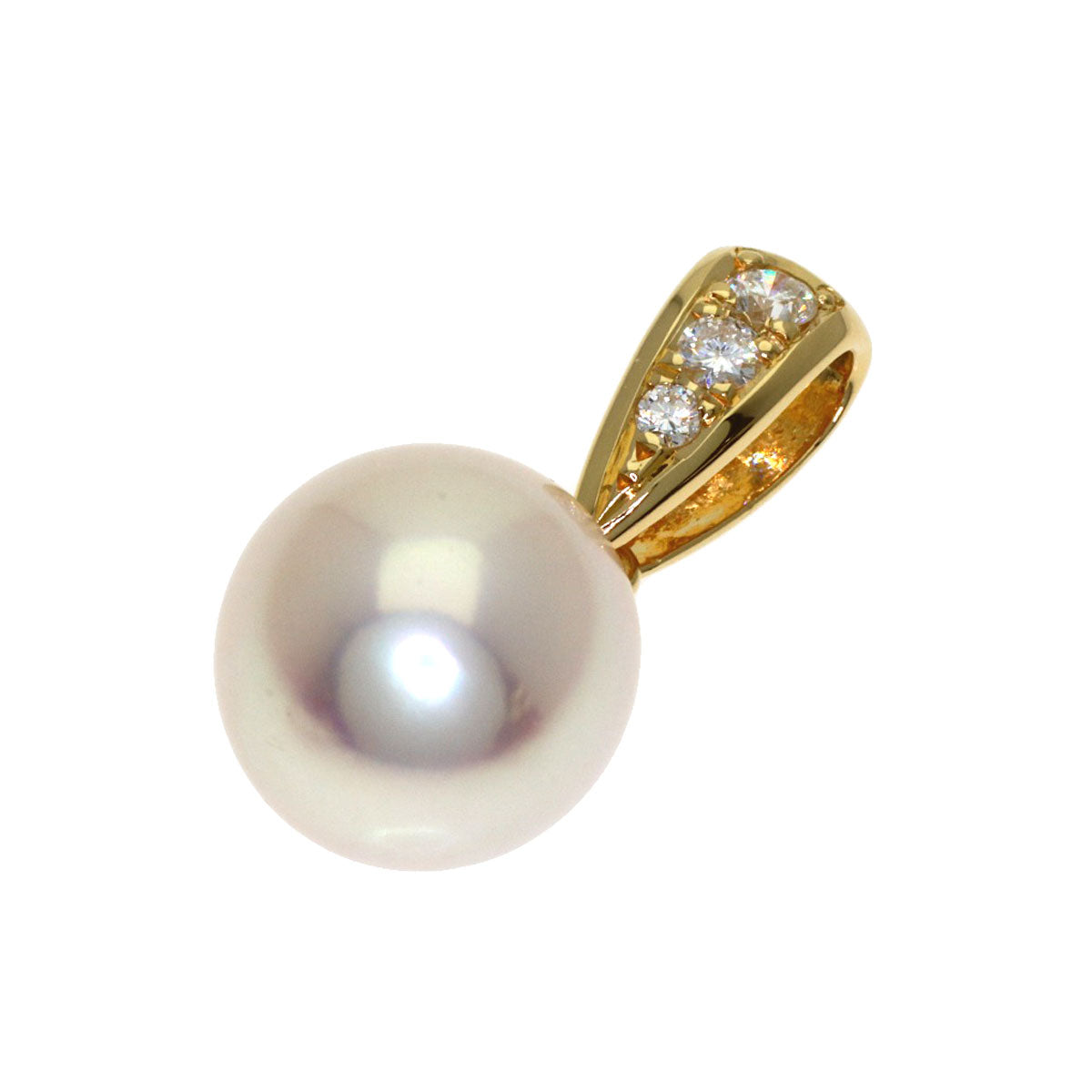 TASAKI Pearl Pearl Diamond Pendant top K18 Yellow Gold Ladies [Used]