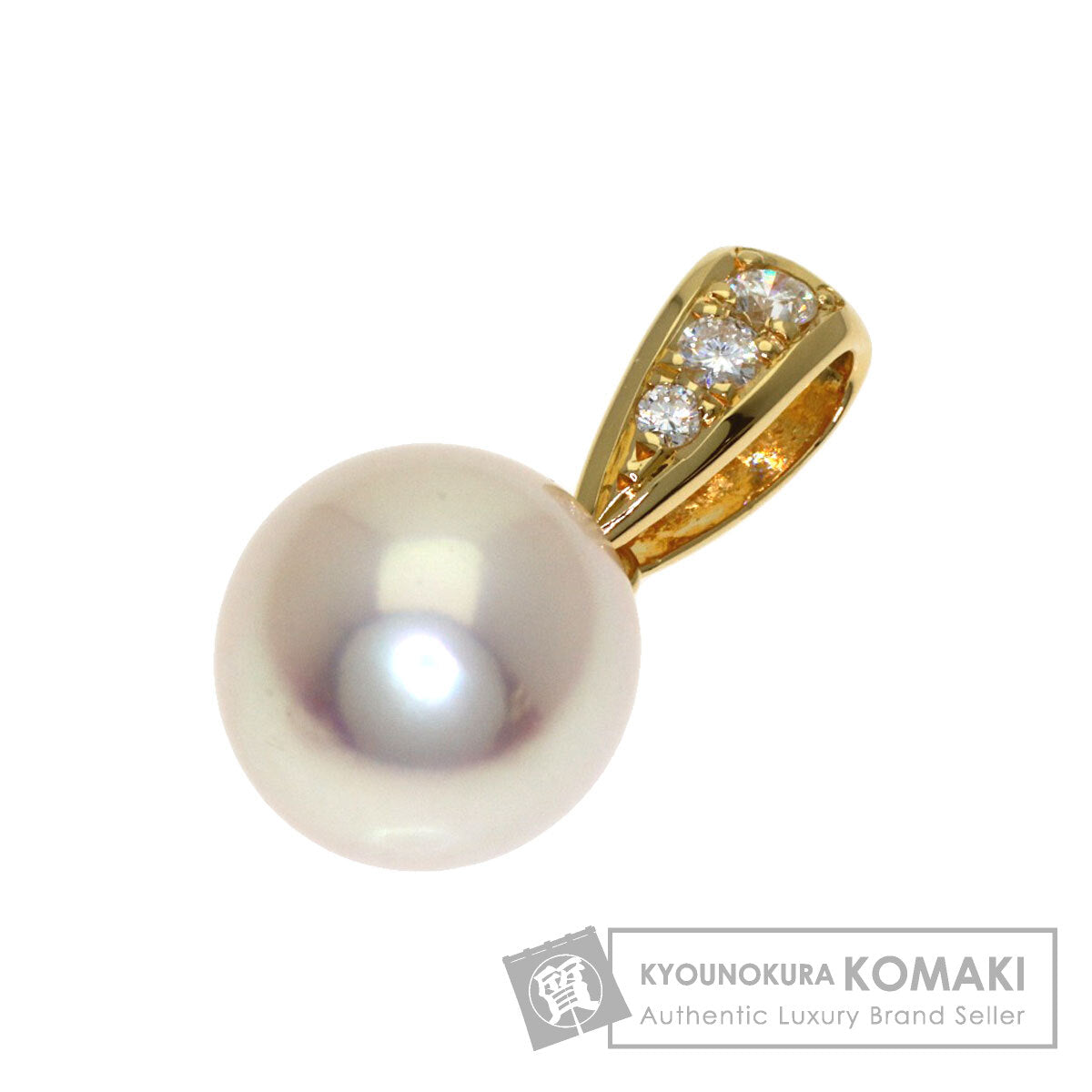 TASAKI Pearl Pearl Diamond Pendant top K18 Yellow Gold Ladies [Used]
