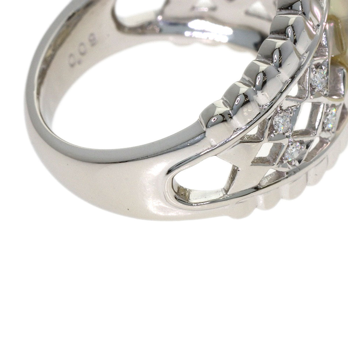 TASAKI Pearl Pearl Diamond Ring Platinum PT900 Ladies [Used]