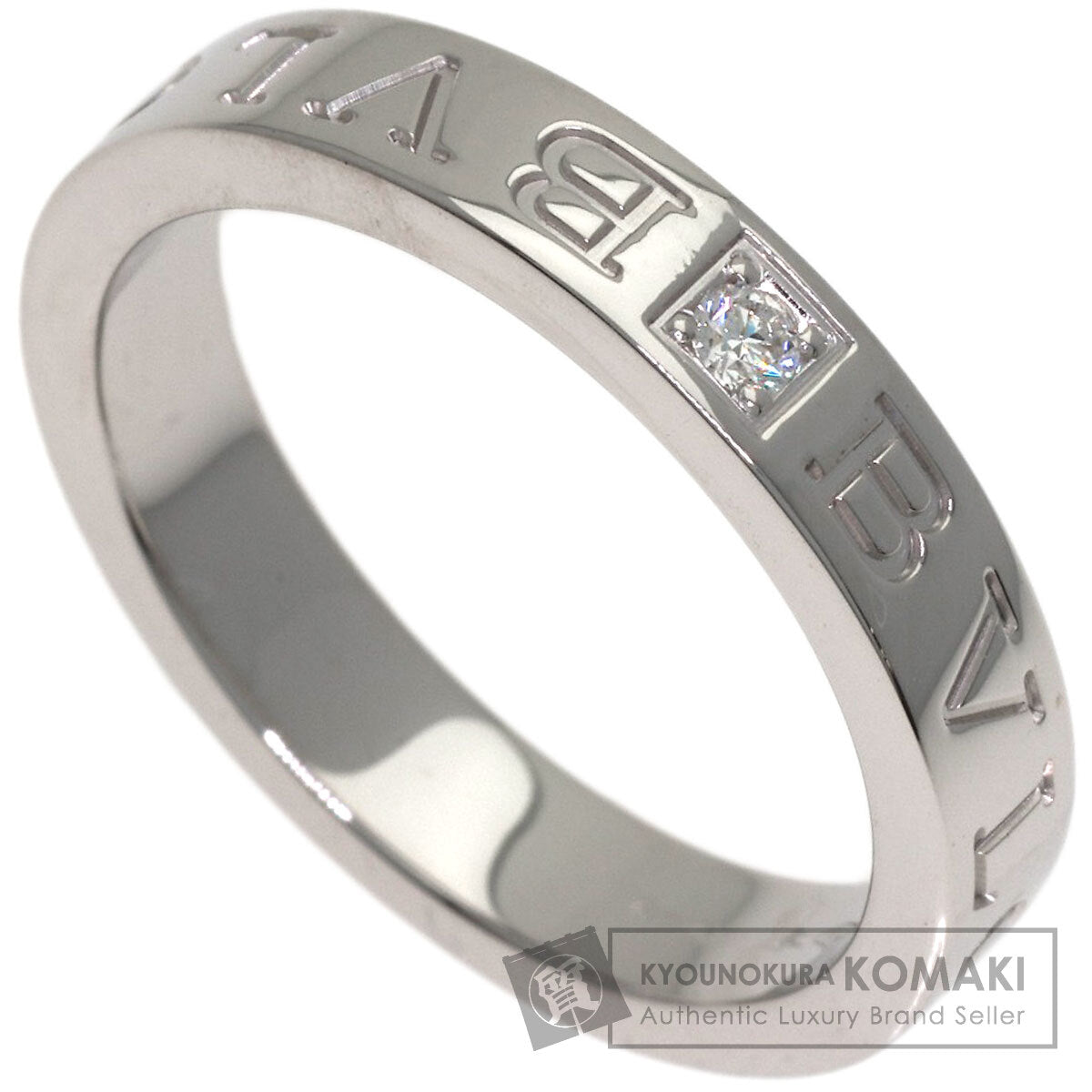 BVLGARI Double logo 1P Diamond Ring K18 White Gold Ladies [Used]