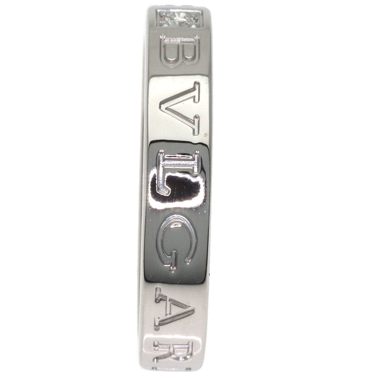 BVLGARI Double logo 1P Diamond Ring K18 White Gold Ladies [Used]