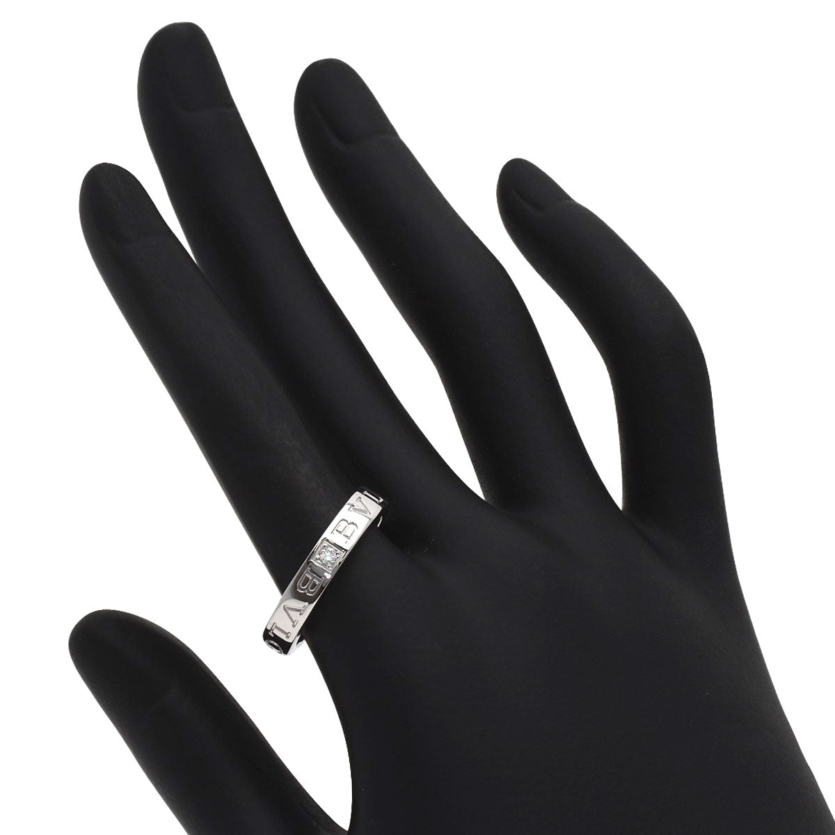 BVLGARI Double logo 1P Diamond Ring K18 White Gold Ladies [Used]