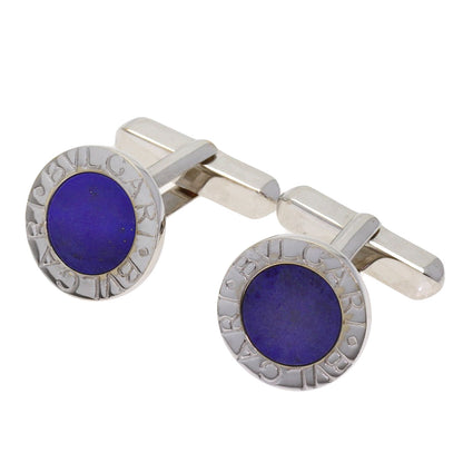 BVLGARI BVLGARI BVLGARI Lapis Lazuli & Azure stone cuffs K18 White Gold mens [Used]