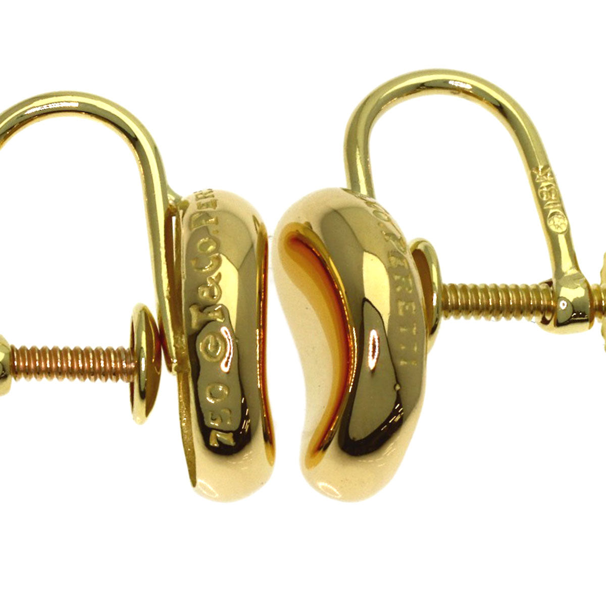 TIFFANY&Co. Bean Earring K18 Yellow Gold Ladies [Used]
