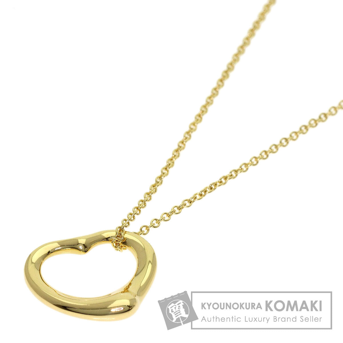 TIFFANY&Co. Open heart Necklace K18 Yellow Gold Ladies [Used]