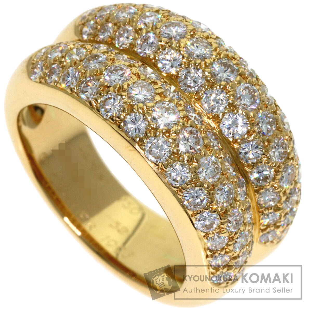 CARTIER Double Mimi Diamond #52 Ring K18 Yellow Gold Ladies [Used]