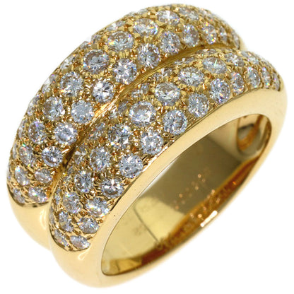 CARTIER Double Mimi Diamond #52 Ring K18 Yellow Gold Ladies [Used]