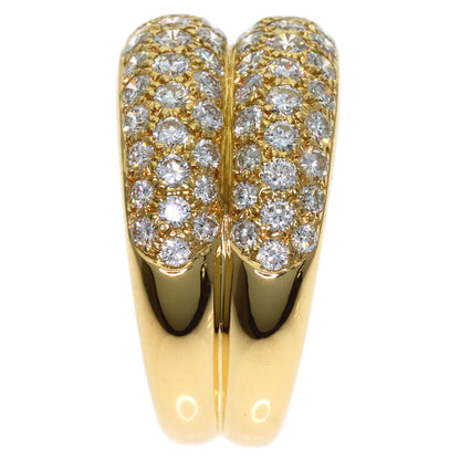 CARTIER Double Mimi Diamond #52 Ring K18 Yellow Gold Ladies [Used]