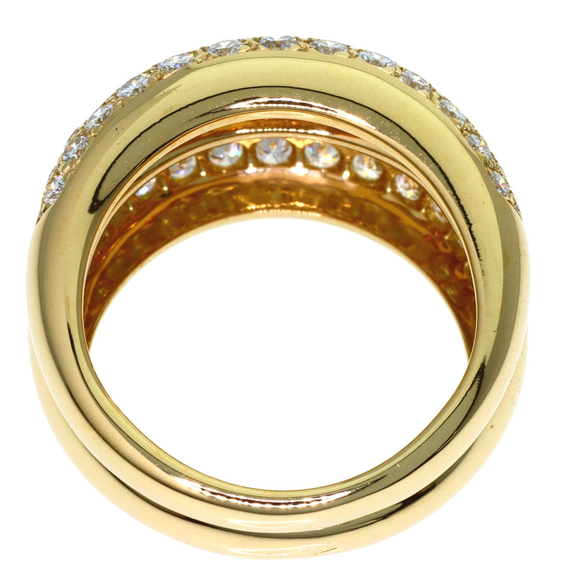 CARTIER Double Mimi Diamond #52 Ring K18 Yellow Gold Ladies [Used]