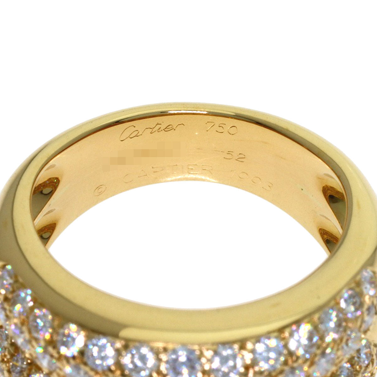 CARTIER Double Mimi Diamond #52 Ring K18 Yellow Gold Ladies [Used]