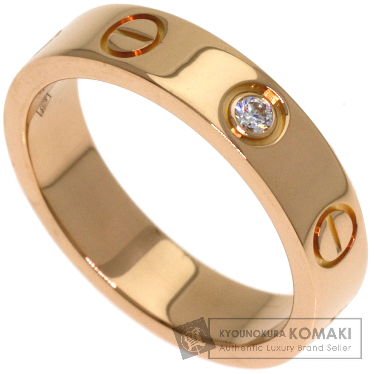 CARTIER Mini love ring 1P Diamond #46 Ring K18 Pink Gold Ladies [Used]
