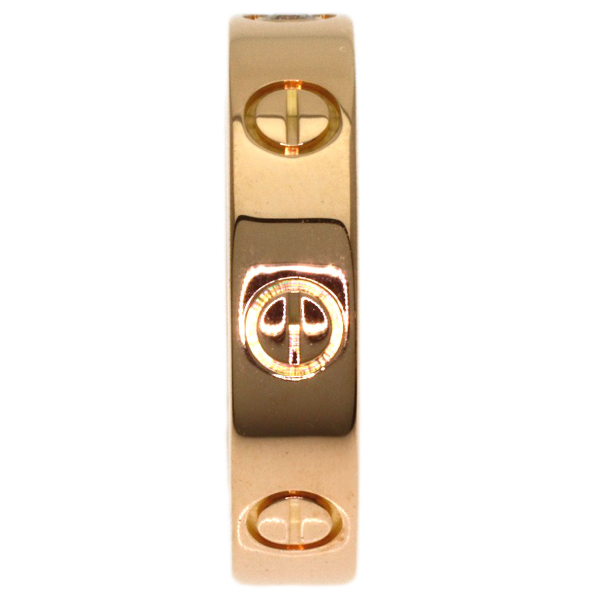 CARTIER Mini love ring 1P Diamond #46 Ring K18 Pink Gold Ladies [Used]