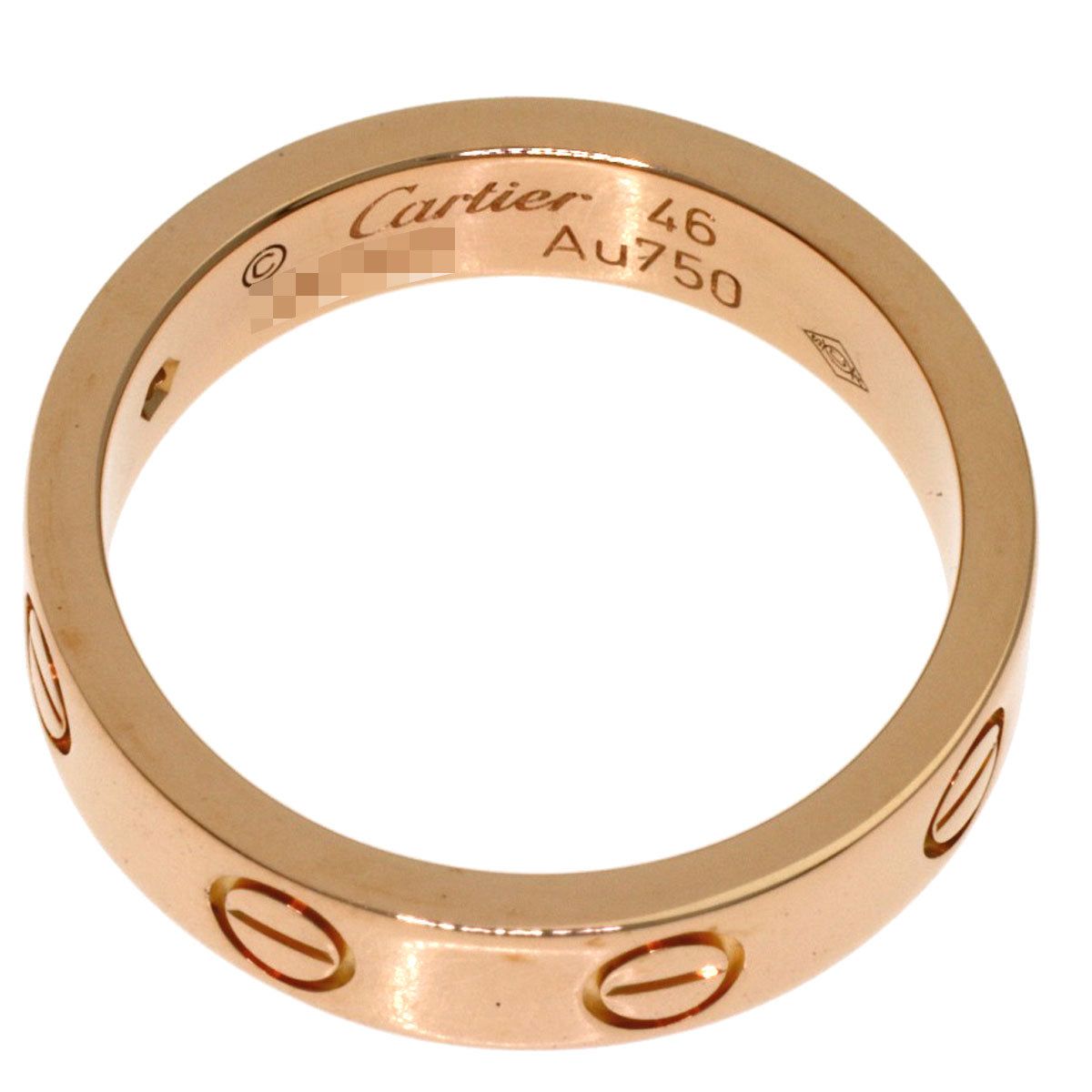 CARTIER Mini love ring 1P Diamond #46 Ring K18 Pink Gold Ladies [Used]