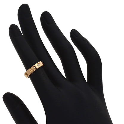 CARTIER Mini love ring 1P Diamond #46 Ring K18 Pink Gold Ladies [Used]