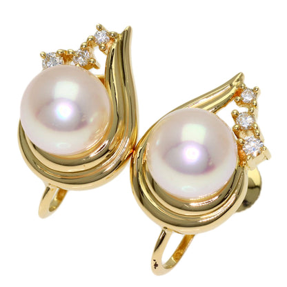 TASAKI Pearl Pearl Diamond Earring K18 Yellow Gold Ladies [Used]