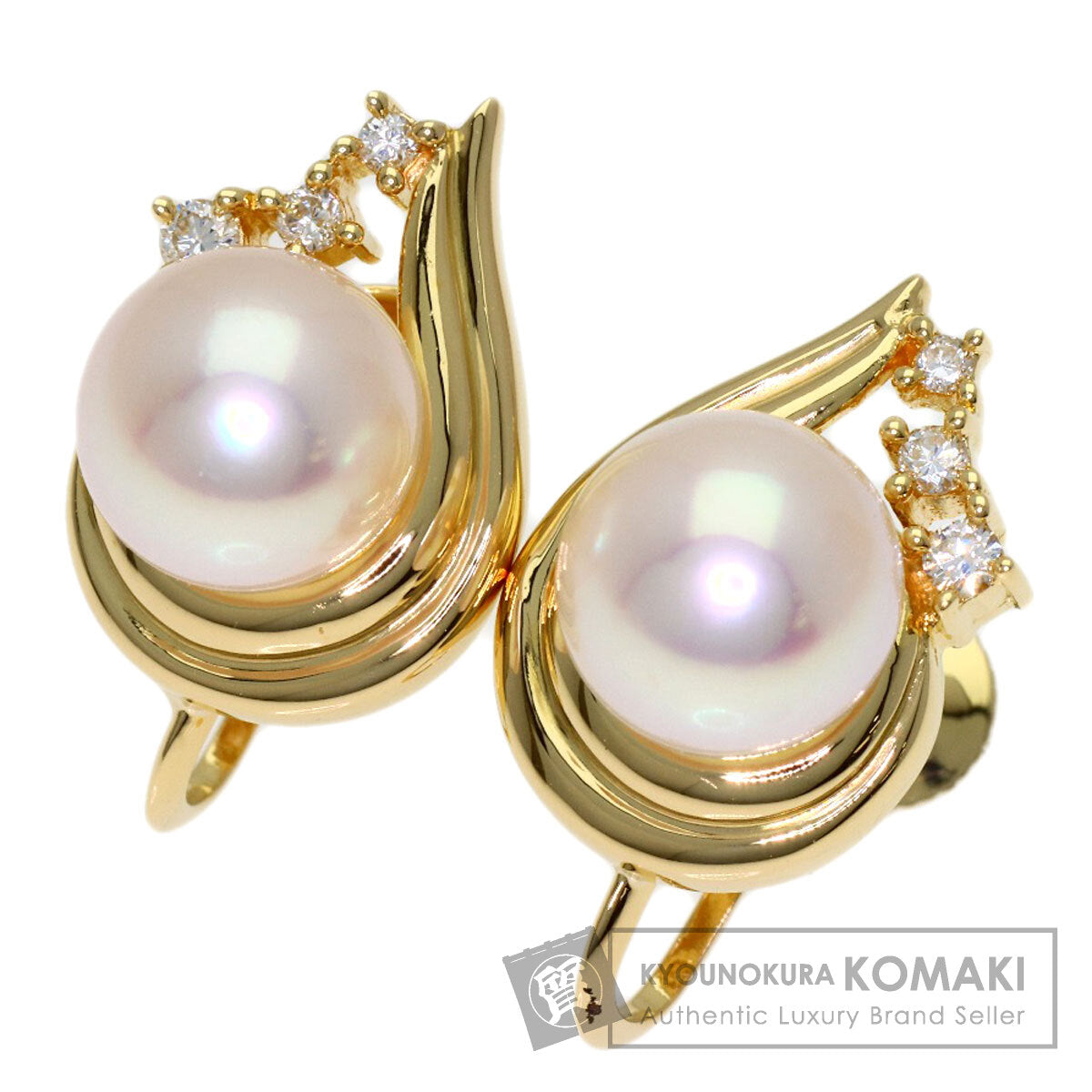 TASAKI Pearl Pearl Diamond Earring K18 Yellow Gold Ladies [Used]