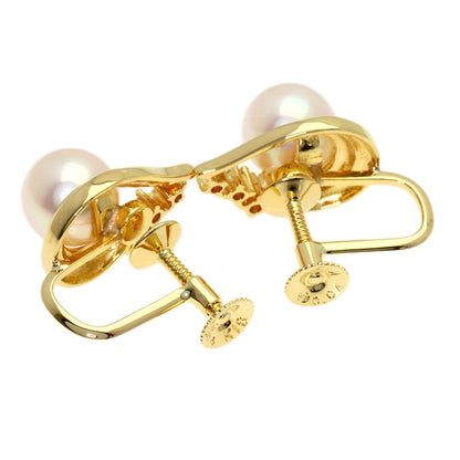 TASAKI Pearl Pearl Diamond Earring K18 Yellow Gold Ladies [Used]