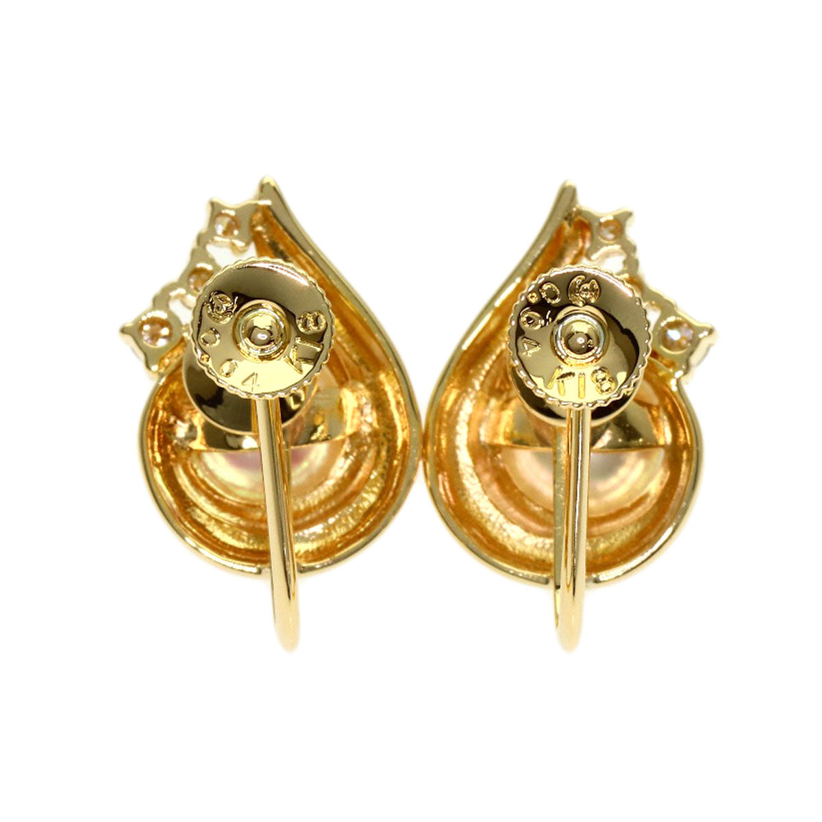 TASAKI Pearl Pearl Diamond Earring K18 Yellow Gold Ladies [Used]