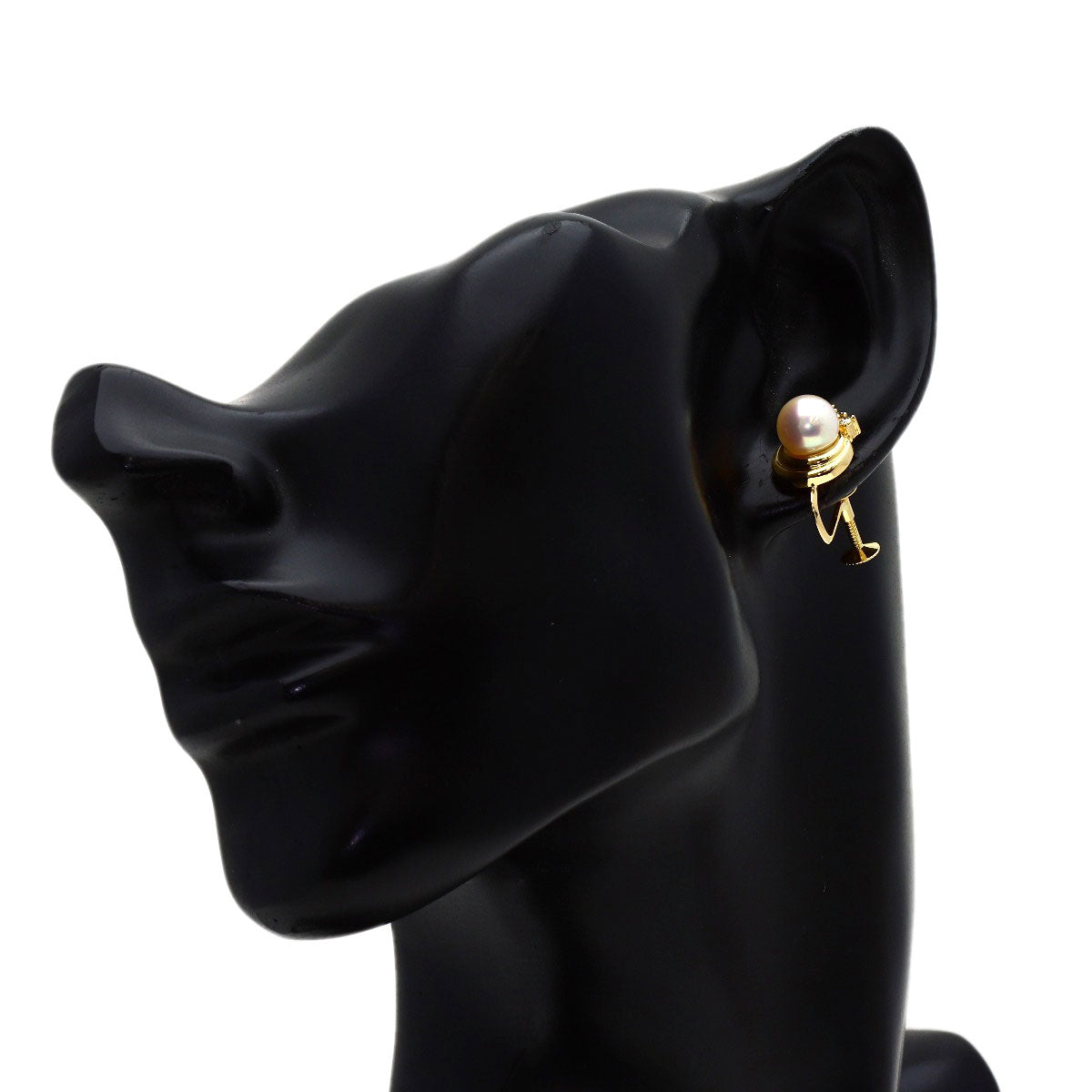 TASAKI Pearl Pearl Diamond Earring K18 Yellow Gold Ladies [Used]