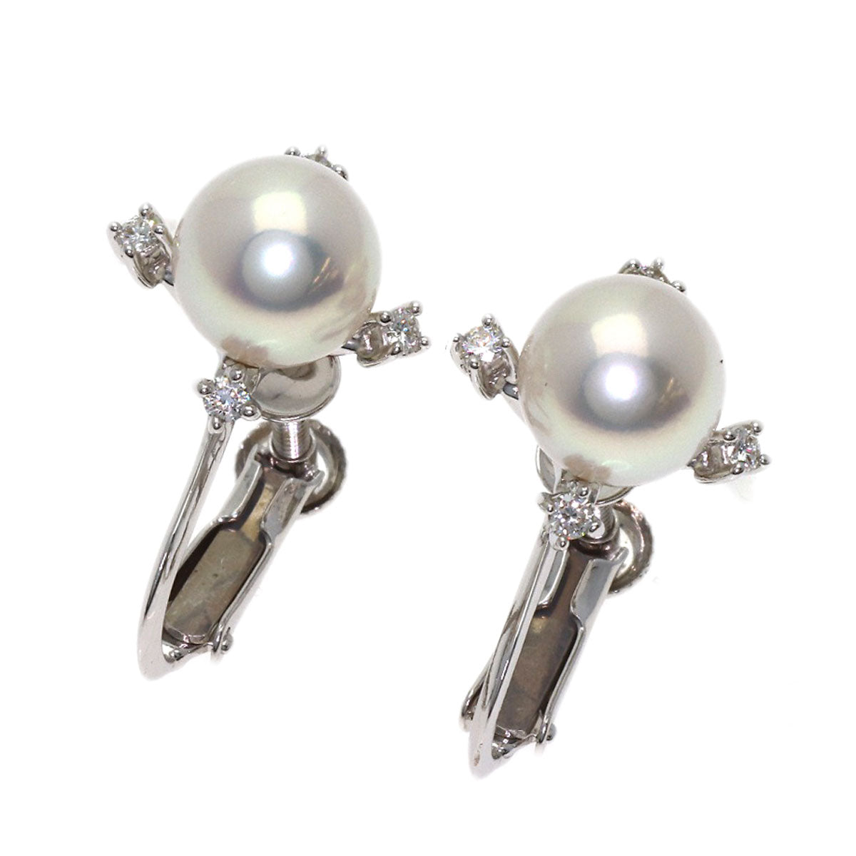 TASAKI Pearl Pearl 4P Diamond Earring K18 White Gold K14WGLadies [Used]