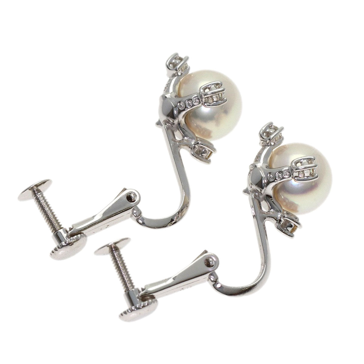 TASAKI Pearl Pearl 4P Diamond Earring K18 White Gold K14WGLadies [Used]