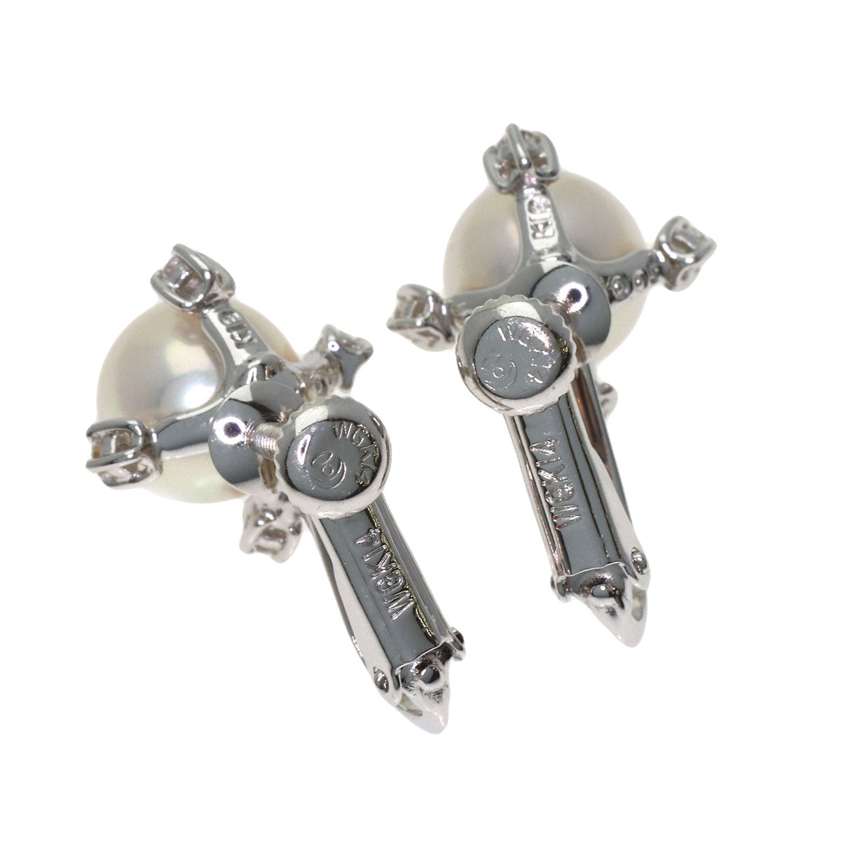 TASAKI Pearl Pearl 4P Diamond Earring K18 White Gold K14WGLadies [Used]