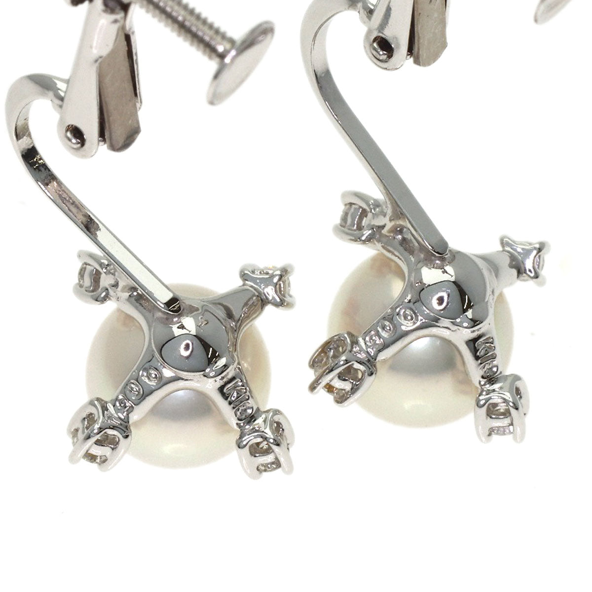 TASAKI Pearl Pearl 4P Diamond Earring K18 White Gold K14WGLadies [Used]