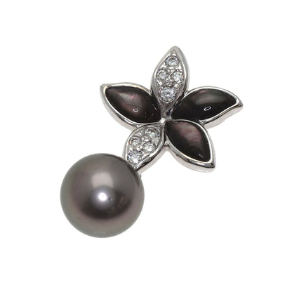 TASAKI Pearl Pearl Black Shell Pendant top K18 White Gold Ladies [Used]
