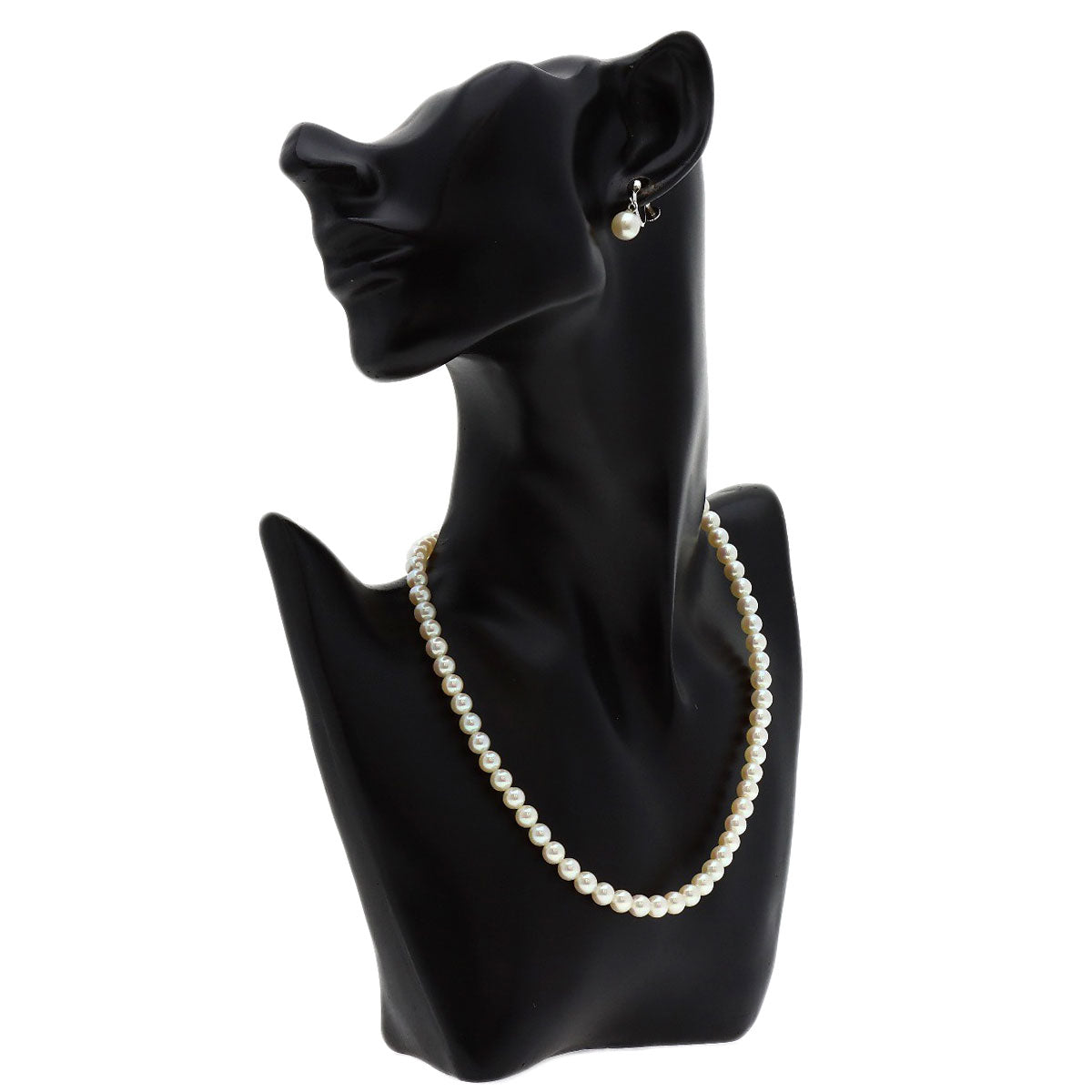 MIKIMOTO Pearl Pearl Earring 2-piece set Necklace Silver Ladies [Used]