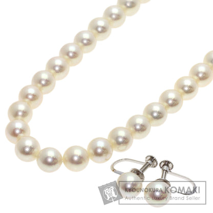 TASAKI Pearl Pearl Earring 2-piece set Necklace Silver Ladies [Used]