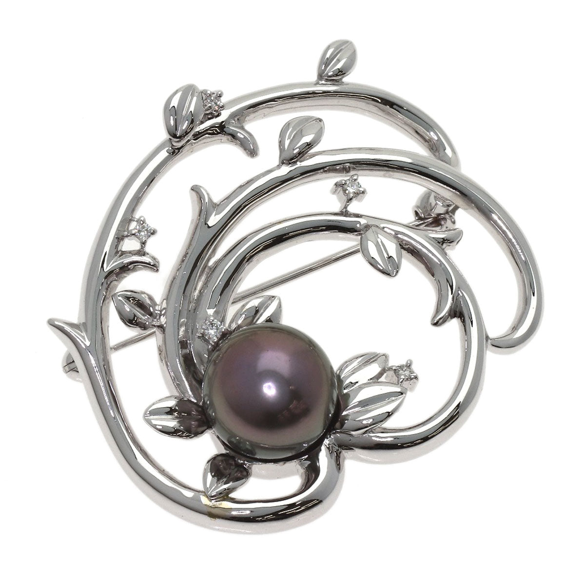 TASAKI Pearl Pearl Brooch K14 White Gold Ladies [Used]
